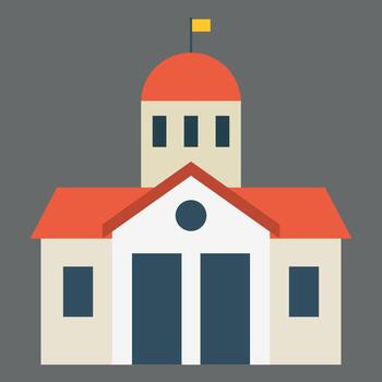 Architectural Harmony A Captivating Building Illustration with Balanced Colors and Geometric Shapes Creating a Visually Appealing Structure vector