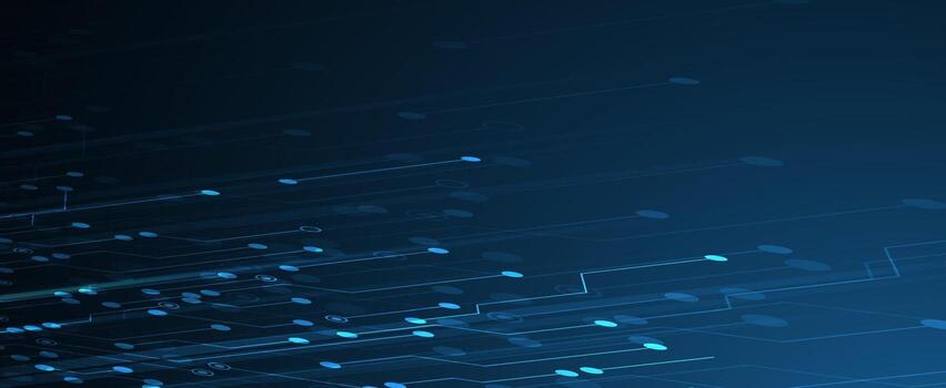 abstract blue technology circuit background with lines and dots vector