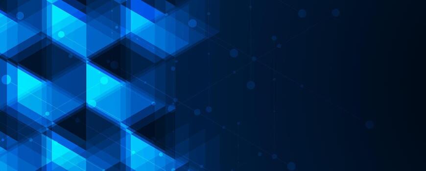 abstract blue background with squares and triangles vector