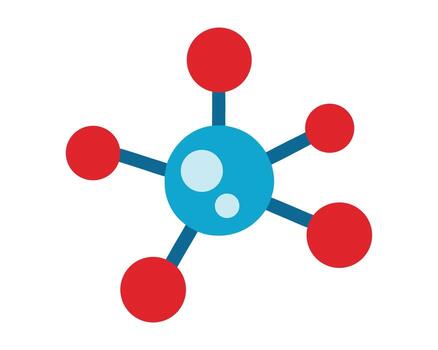 Vibrant Molecular Structure A Colorful Illustration of Atomic Bonds and Connections in a Scientific Setting vector