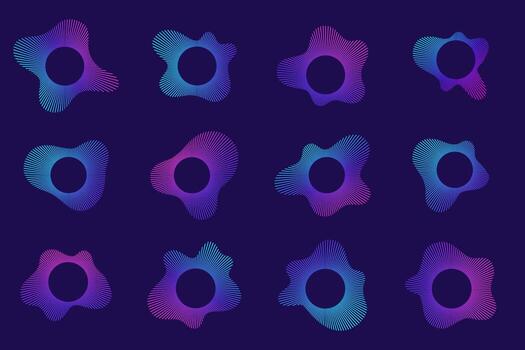 circular sonido ola conjunto con degradado neón líneas para audio visualización y música gráficos. vector