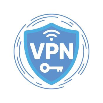 Secure Virtual Private Network Shield Icon for Online Privacy and Data Protection with Wireless Connection Symbol vector