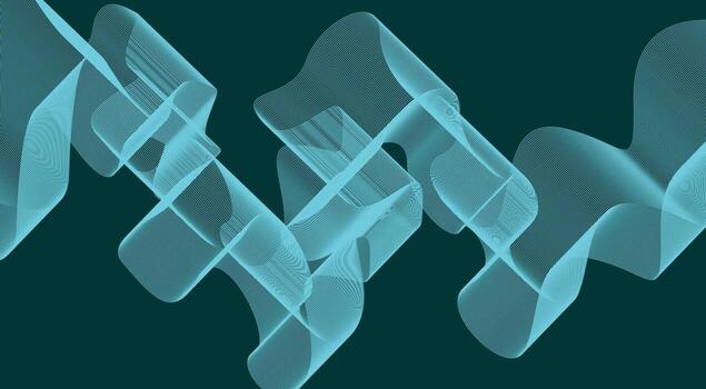 Blend Wavy Lines Curved Background Cyan Abstract Design Illustration vector