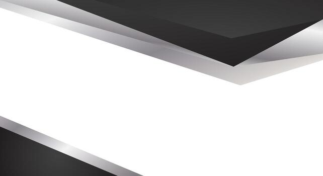 Modern black silver metal top and bottom frame element geometric background vector