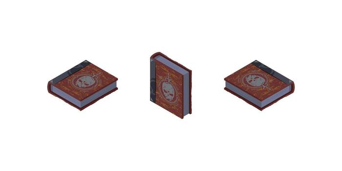 three angles of a red book vector