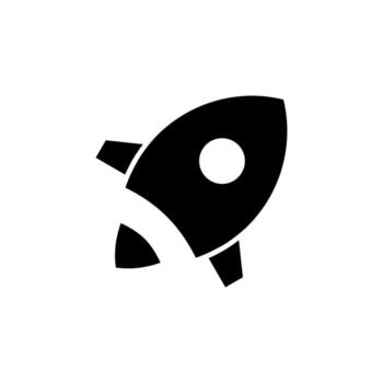 Rocket Launch Solid Icon for Mobile Interface vector