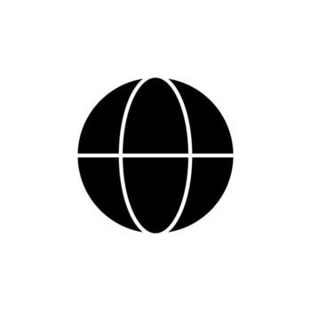 Internet globo sólido icono para web tablero vector