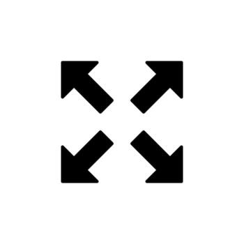 Fullscreen Mode Solid Icon for Mobile Interface vector