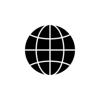 Globe World Solid Icon for User Interface vector