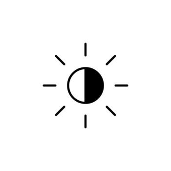 Brightness On Solid Icon for User Interface vector