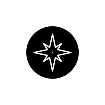 Brújula navegación sólido icono para móvil interfaz vector