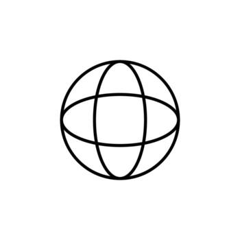 Internet globo línea icono para web tablero vector