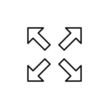 Maximize Screen Line Icon for User Interface vector