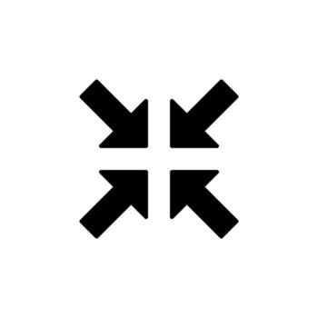 Exit Fullscreen View Solid Icon for Smart Device vector