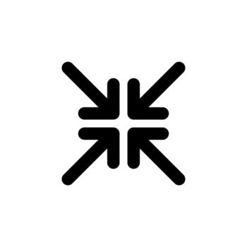 Exit Fullscreen Solid Icon for Mobile Interface vector