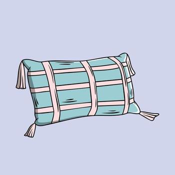 Rectangular Pillow with Straps and Tassels vector