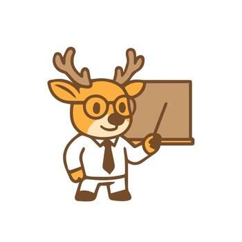 ciervo profesor enseñando presentación educación y aprendizaje concepto de ciervo profesor enseñando presentación educación y aprendizaje concepto vector