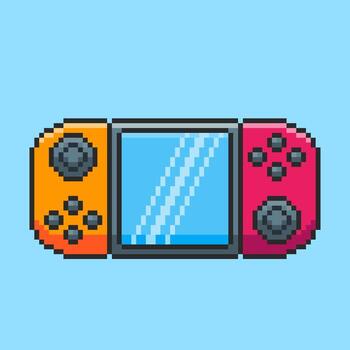 Pixel art Handheld Game Console game asset design vector