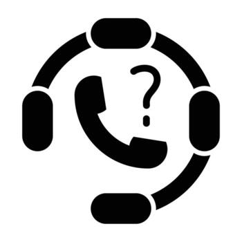 A phone icon with a question mark on it vector