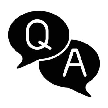 dos habla burbujas con el palabra q y un vector