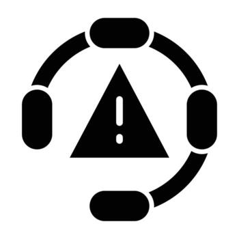 A black and white icon of a triangle with a warning sign vector