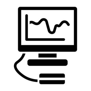 un computadora monitor con un grafico en eso vector