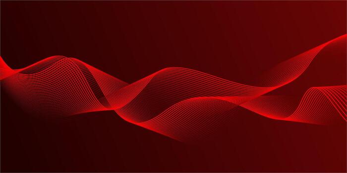 Abstract red gradient background with shining lines waves. modern background for banner, poster, cover, brochure, flyer, website. vector