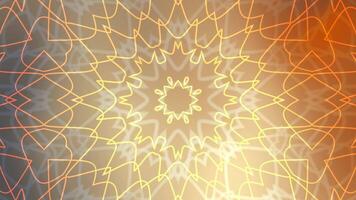 Marin bränd orange elegant abstrakt kalejdoskop animering med invecklad geometrisk mönster och värma Färg övergångar skapande visuell harmoni video