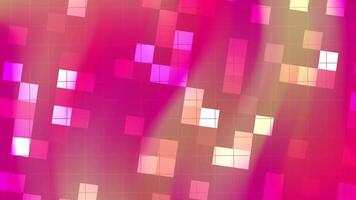 abstracts blinka fyrkant dynamisk magenta bakgrund animering med lysande kvadrater och rutnät för modern digital presentationer video