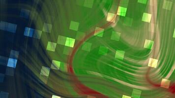 midnatt trädgård abstrakt digital konst med virvlande grön mönster och pixelated kvadrater skapande en modern bakgrund video