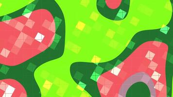 resúmenes líquido parpadeo cuadrado dinámica animación vitrinas cambiando formas, vibrante colores, y intrincado geométrico patrones en sin costura movimiento video