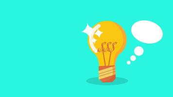 animerad videoklipp skildrar de begrepp av inkomst strömmar. en lysande glödlampa, representerar ett aning, är visad med en trodde bubbla som innehåller en dollar mynt, symboliserar en ny aning för tjäna pengar. video