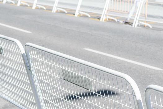 A Background of a Street Prepared for an Event. Concept A versatile image for event planning. photo