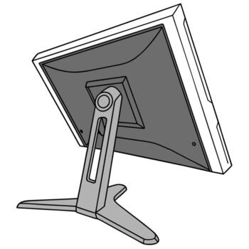 A drawing of a computer monitor with a stand vector