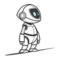 un robot en pie en un blanco antecedentes vector
