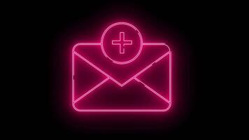 message icon and add icon with neon effect video