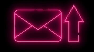 send message icon with neon effect video