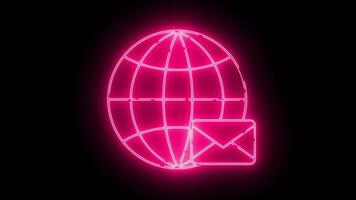 klot ikon och meddelande ikon med neon effekt video