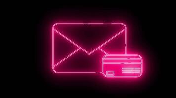 message icon and ATM card icon with neon effect video