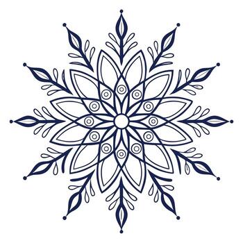 un copo de nieve diseño con un circular modelo vector