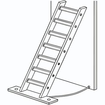A drawing of a ladder with a handle vector