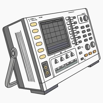 An electronic device with a display on it vector