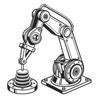 un ilustración de un robot brazo con un máquina vector