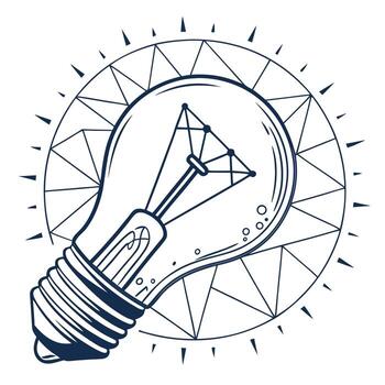 Light bulb with geometric pattern vector