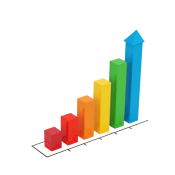 colorida Barra gráfico mostrando o negócio crescimento isolado em transparente fundo png