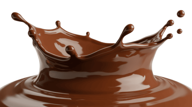 cioccolato spruzzo con dinamico movimento e liscio struttura isolato su trasparente sfondo png