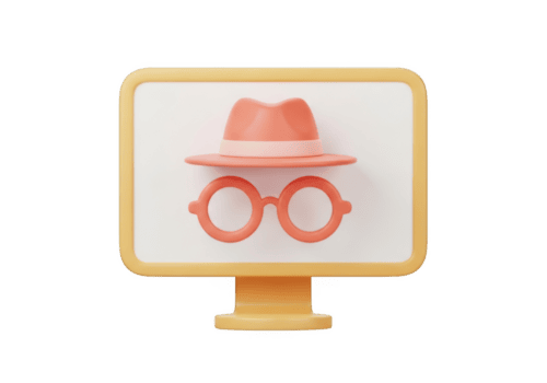 incognito modalità icona su un' computer tenere sotto controllo isolato su trasparente sfondo png