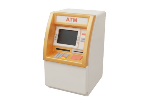 An automated teller machine isolated on transparent background, ready for transactions png