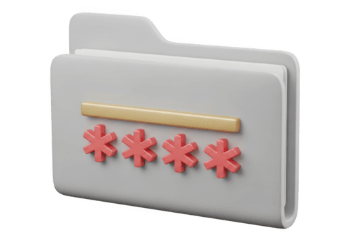 senha protegido pasta com asteriscos isolado em transparente fundo png
