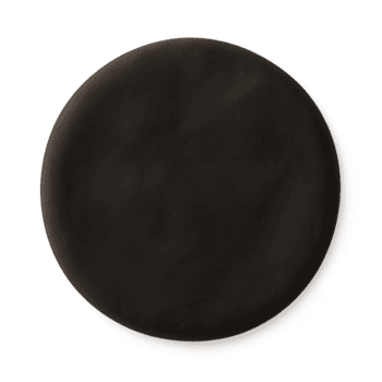 un' singolo il giro nero oggetto con un' convesso forma e un' buio spazzolato legna grano struttura. png